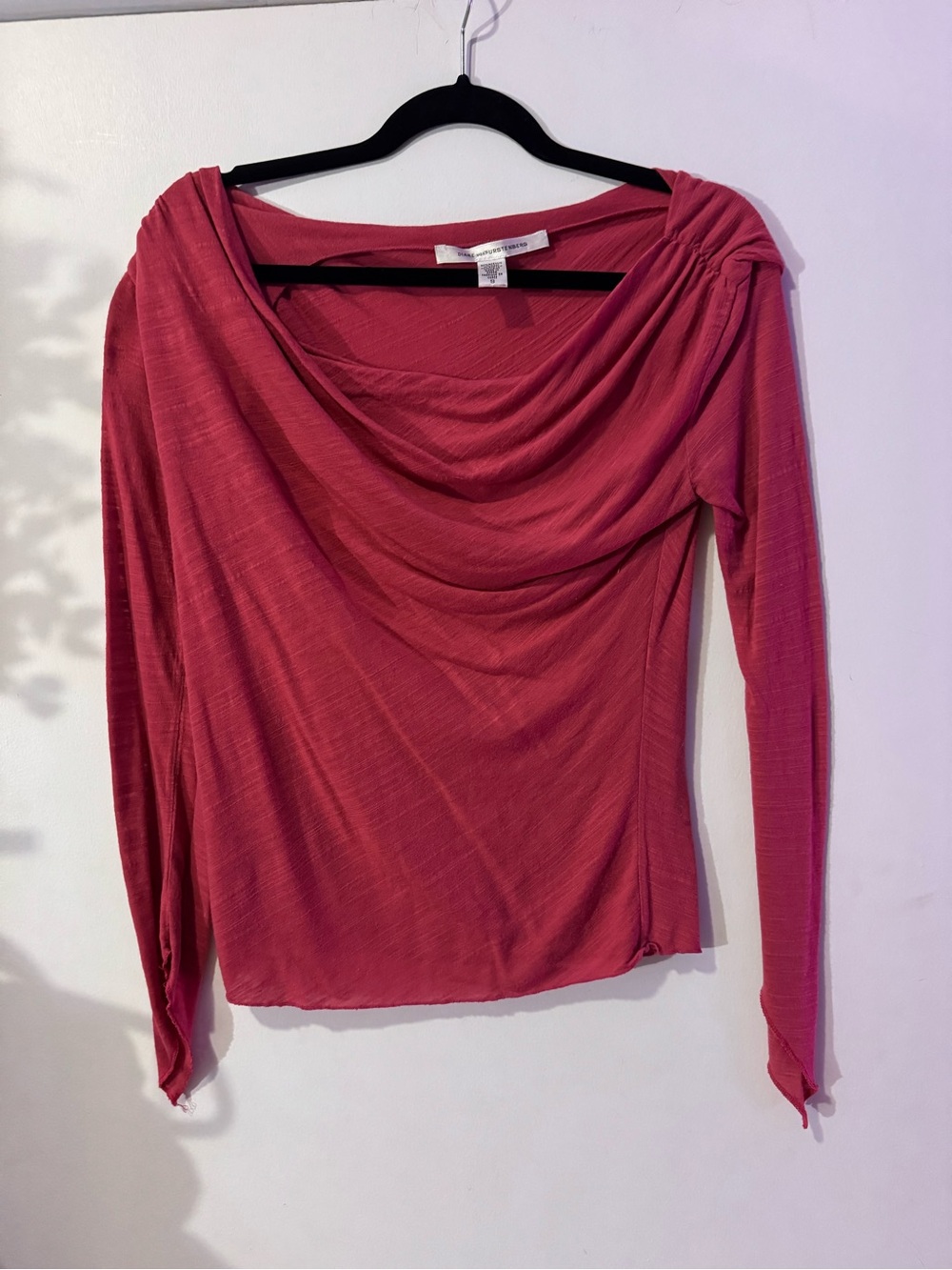 Diane Von Furstenberg DVF Draped Long-Sleeve Top - Pink
